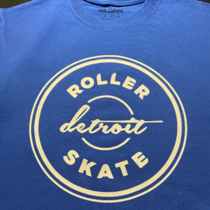Roller Skate Detroit Brand Tee Blue Raspberry